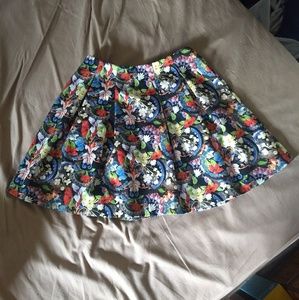 alice + olivia floral trapeze skirt